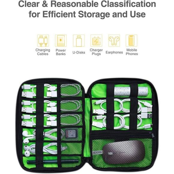 Electronics Organizer, Cord Organizer Travel,Portable Tech Bag,Travel Cable Case - Picture 5 of 6